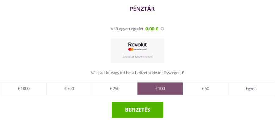 Lépj az adatlapodon található  <strong>kifizetési menüpontra</strong> .