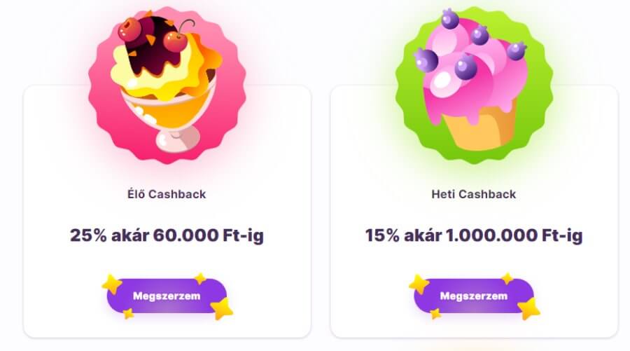 A heti hétféle üdvözlő bónusz mellett a Nomini értékelés írásakor örömmel tapasztaltuk, hogy a kaszinó  <strong>gondol meglévő játékosaira is</strong> . A promóciós részlegben rengeteg folyamatos promóciót találsz, amelyekhez érdemes csatlakozni, mert értékes nyeremények várnak.