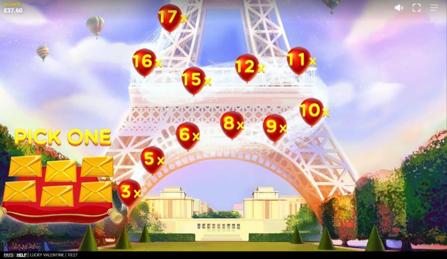Lucky Valentine torony bónusz multiplier.