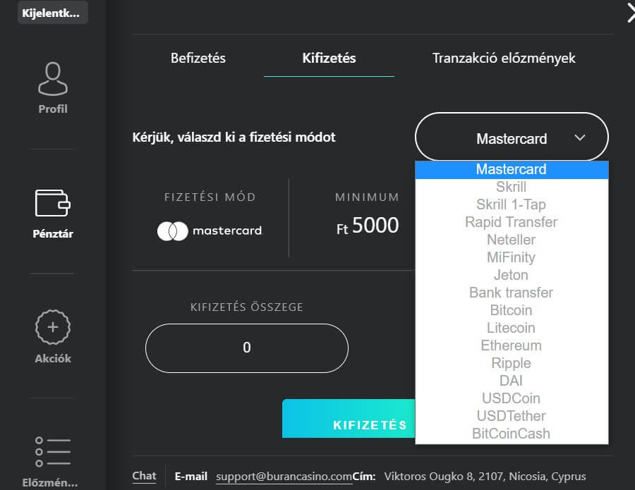 KYC ügyfélazonosítási eljárás alkalmazása.
