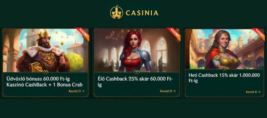 Casinia-cashback-bónuszok