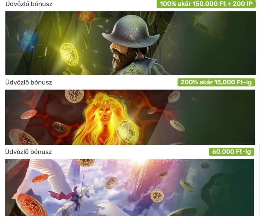 Cashback bónusz: <strong>15% cashback bónusz első befizetésedre akár 60.000 Ft-ig</strong>