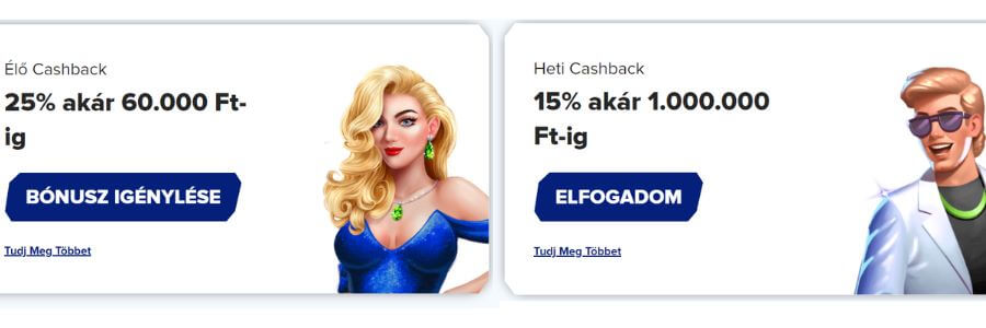  <strong>Heti reload bónusz: 50 ingyenes pörgetés</strong> 