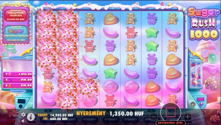 Sugar Rush 1000 nyerőgép értékelés tumble funkció