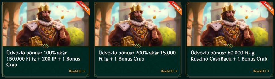 Casinia értékelés üdvözlő bónuszokkal.