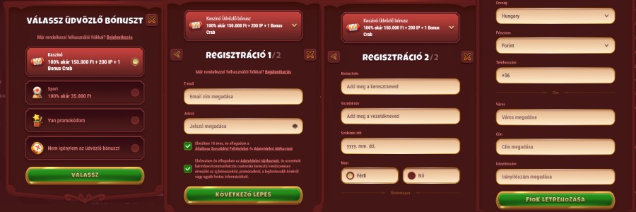 regisztráció menete