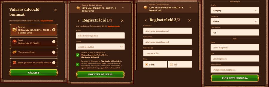 regisztráció menete