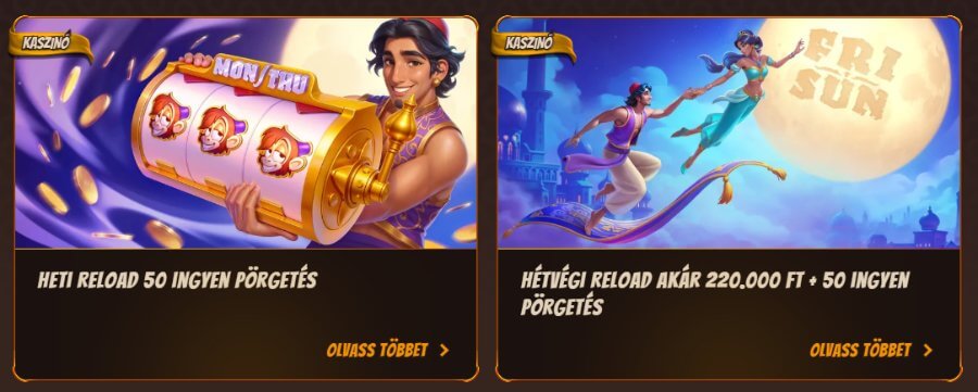 reload ajánlatokat ingyenes pörgetéssel.