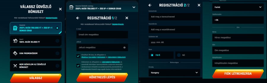regisztráció menete